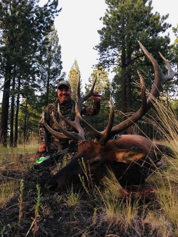 Gabe Paz with bull elk