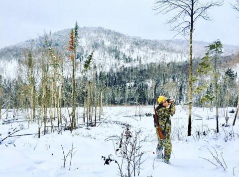 hunting in snow